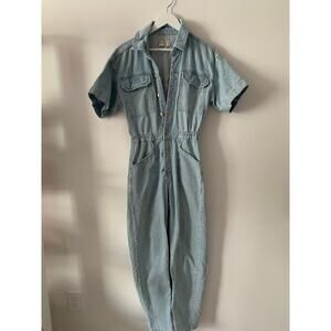 Free People Marci Light Wash Overalls Size S